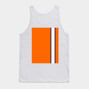 Luton Town Retro Away 1977 -78 Orange and White Navy Bars Tank Top